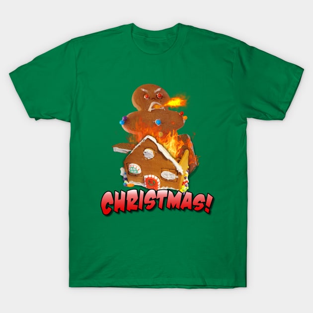 Christmas Gingerbread Mayhem! T-Shirt by Radical Rad